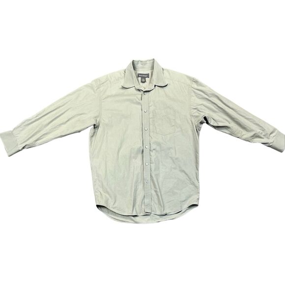 Banana Republic Long Sleeve 100% Cotton Green Button Down Dress Shirt Large - Picture 2 of 9